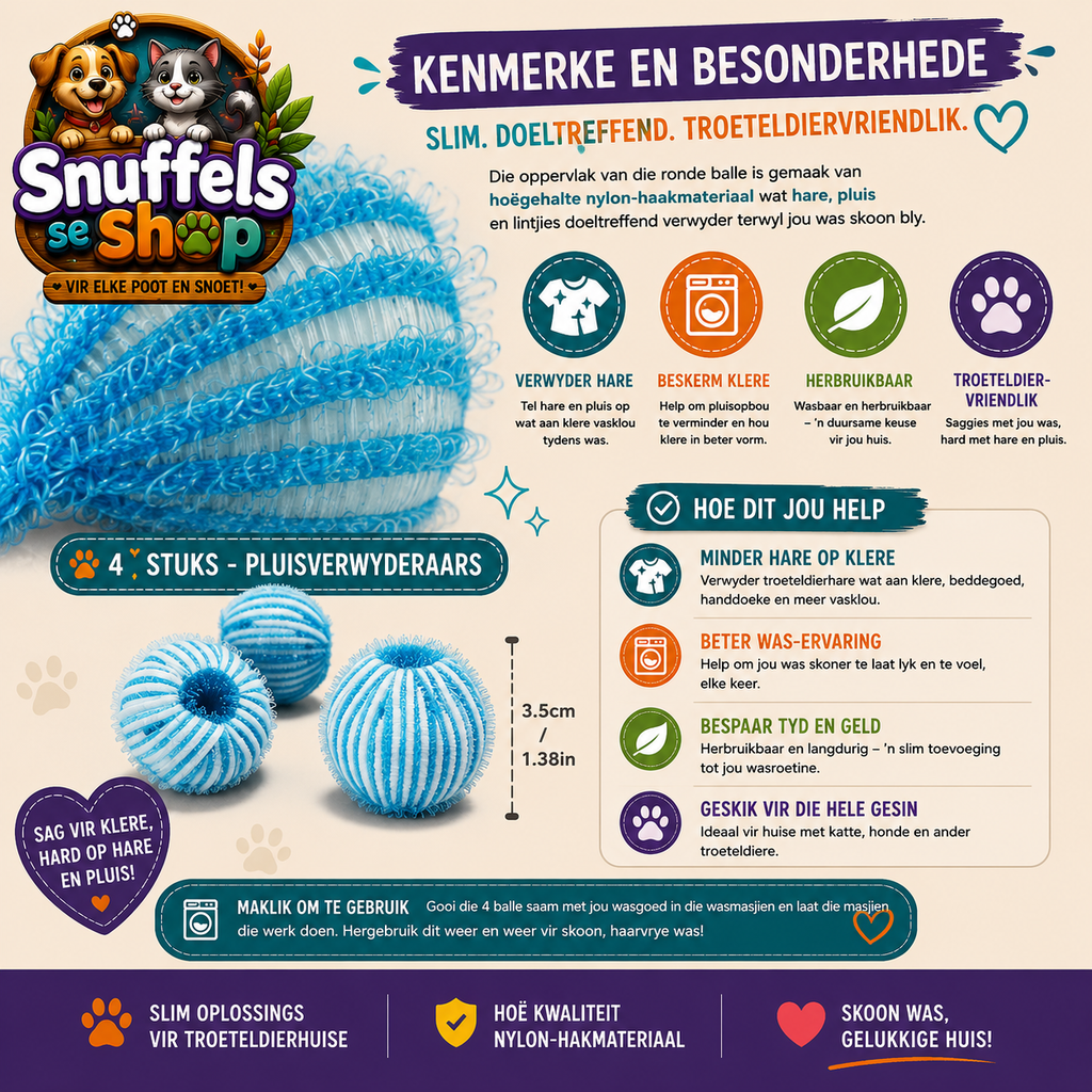 Troeteldierhaar-Verwyderaars – 4 Stuks | Snuffels se Shop
