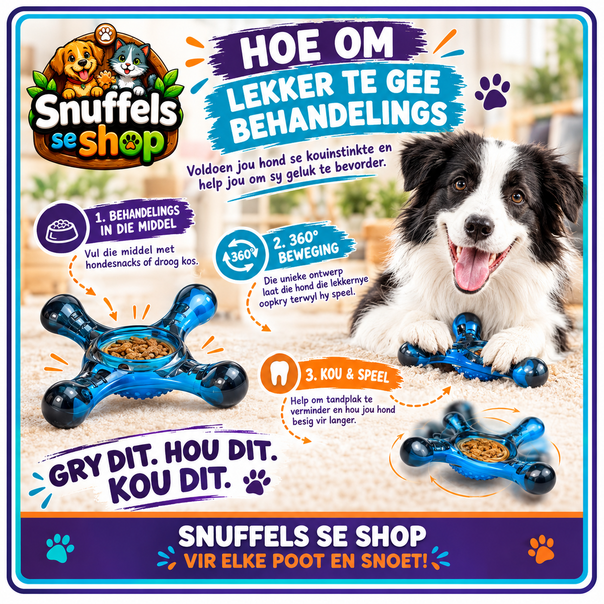 Sterk Interaktiewe Honde-Kou Speelding | Met Bederfies & 360° Beweging
